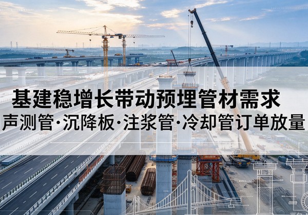 二连浩特基建稳增长带动预埋监测管材需求，声测管、沉降板、注浆管订单持续放量